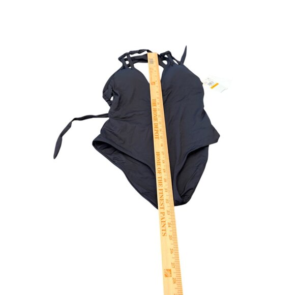 BECCA  Black  Skylar Loop Plunge One-Piece Size Small - Picture 11 of 12